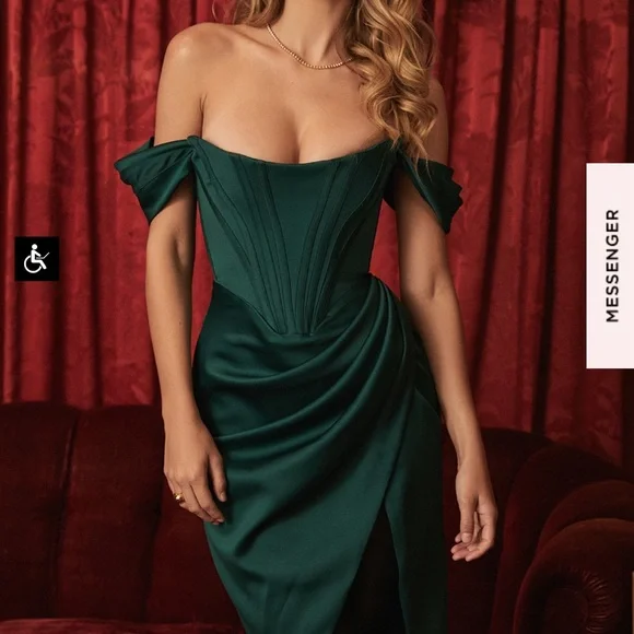 House of cb Loretta dress in size M green bustier - Picture 6 of 7